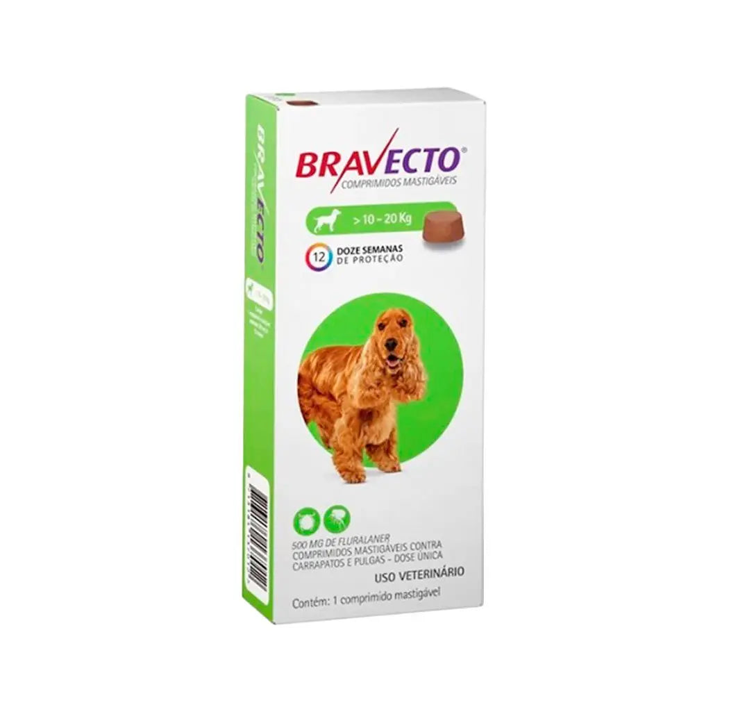 BRAVECTO 500MG 10 A 20KG VERDE