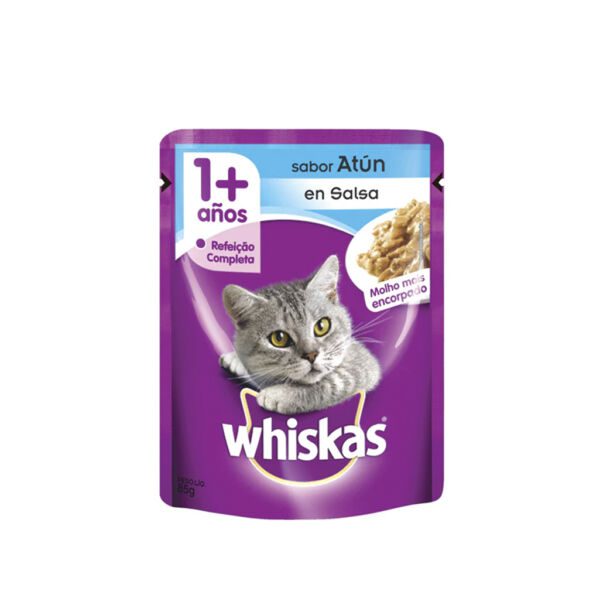 WHISKAS POUCH ATÚN EN SALSA X 85g